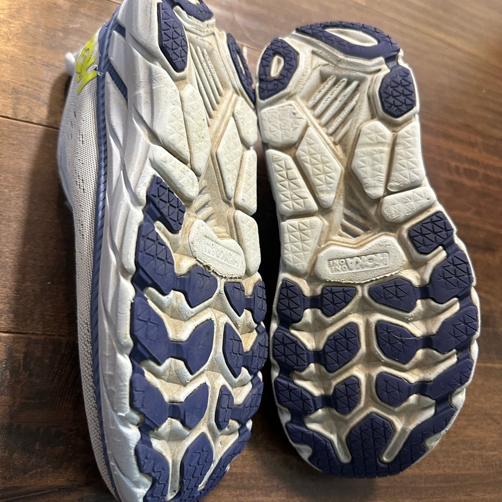 Women’s HOKA One One Clifton 7 Running Shoes Gray, Blue, Lime - Picture 10 of 10